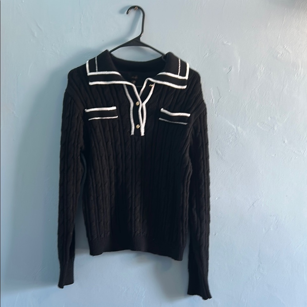Ontheblvrd Black and White Sweater
